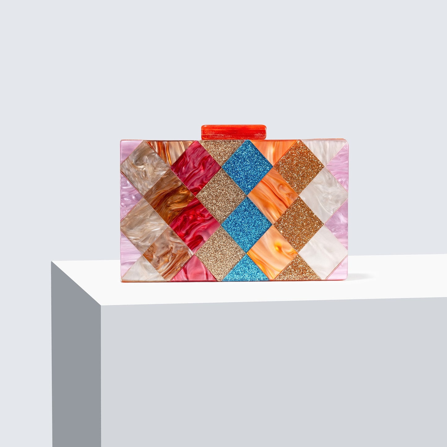 Women's Color Contrast Patchwork Acrylic One Wedding Banquet Evening Bags