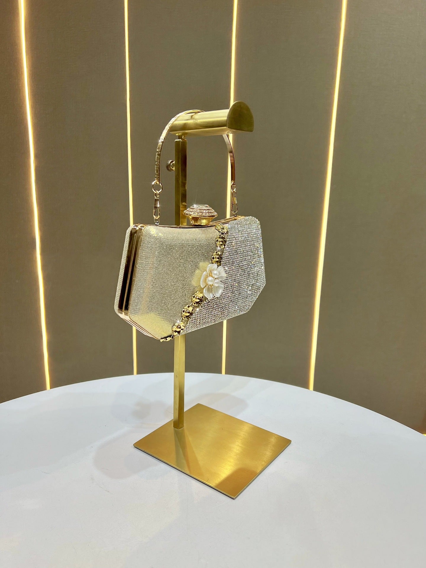 Clutch Niche Flower Rhinestone Banquet Light Dinner Bag
