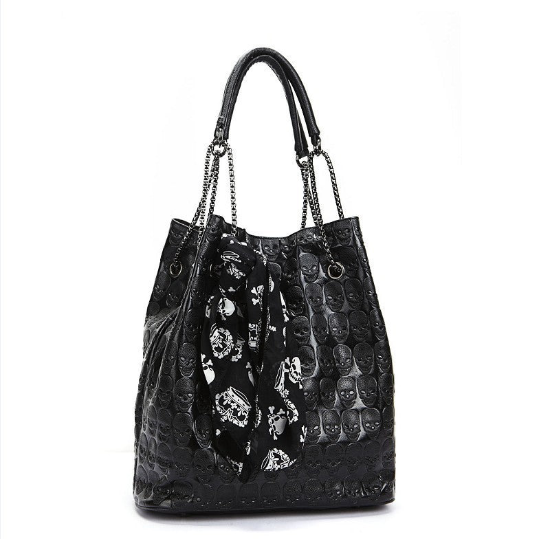 Women's Korean Chain Cute Fashionable Skull Scarf Bags