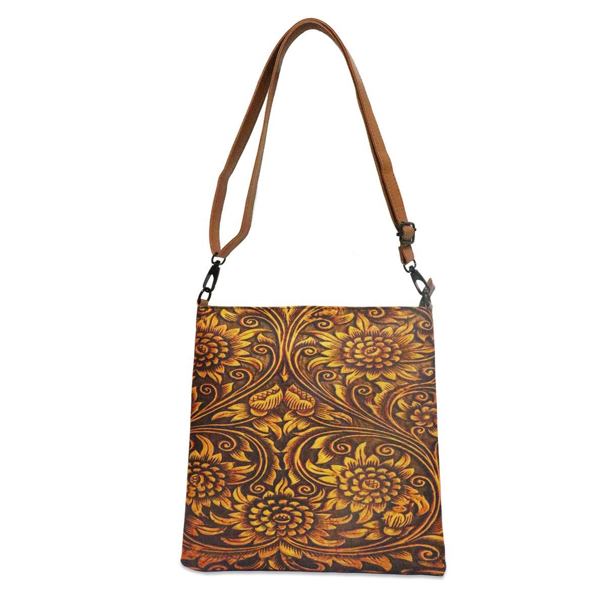 Women's Plaid Black Bright Leopard Print Cows Pattern Sunflower Zipper Vertical Women's Shoulder Bag