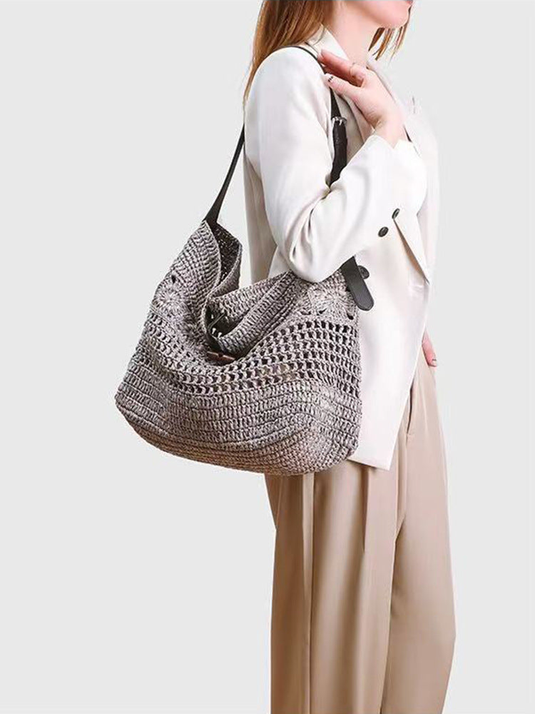 Women's Straw Woven Seaside Vacation Style Beach High Bags