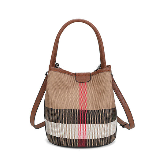 Women's High-grade Plaid Leather Mother Fashionable Portable Women's Handbag