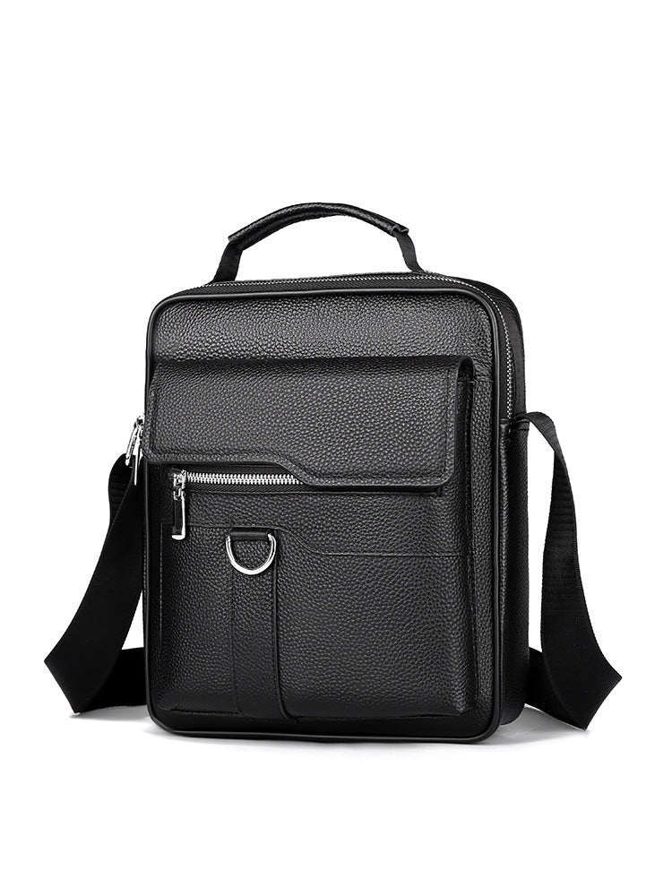 Men's First Layer Cowhide Leather Business Waterproof Lightweight Men's Shoulder Bag