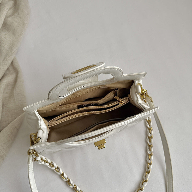 Korean Style Fashion Embroidery Thread Rhombus Women's Messenger Bag