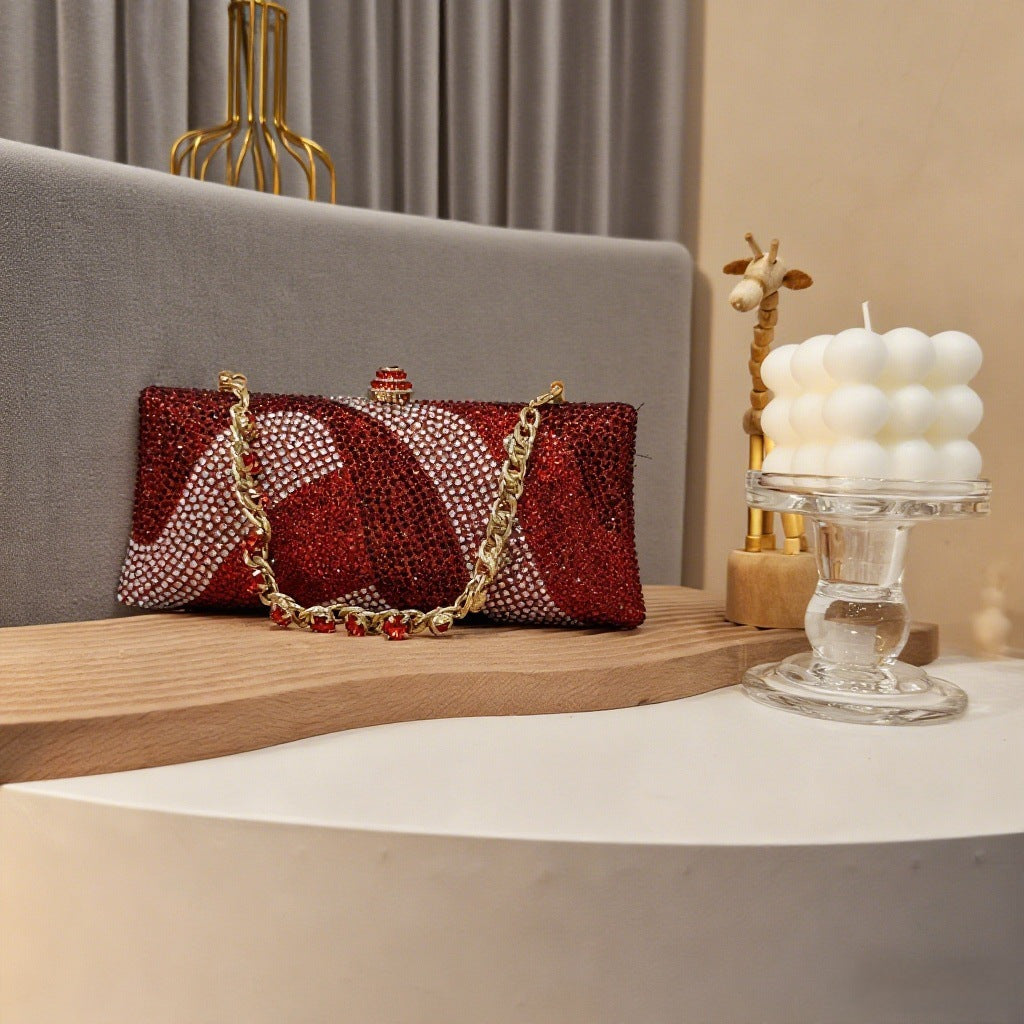 Full Diamond Horizontal Clutch Banquet Light Luxury High Evening Bags