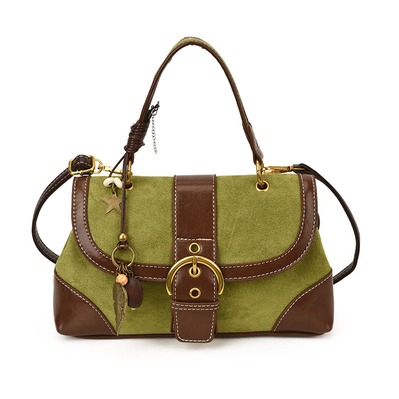Women's High-grade Suede Hand Holding Saddle Fashion Shoulder Bags