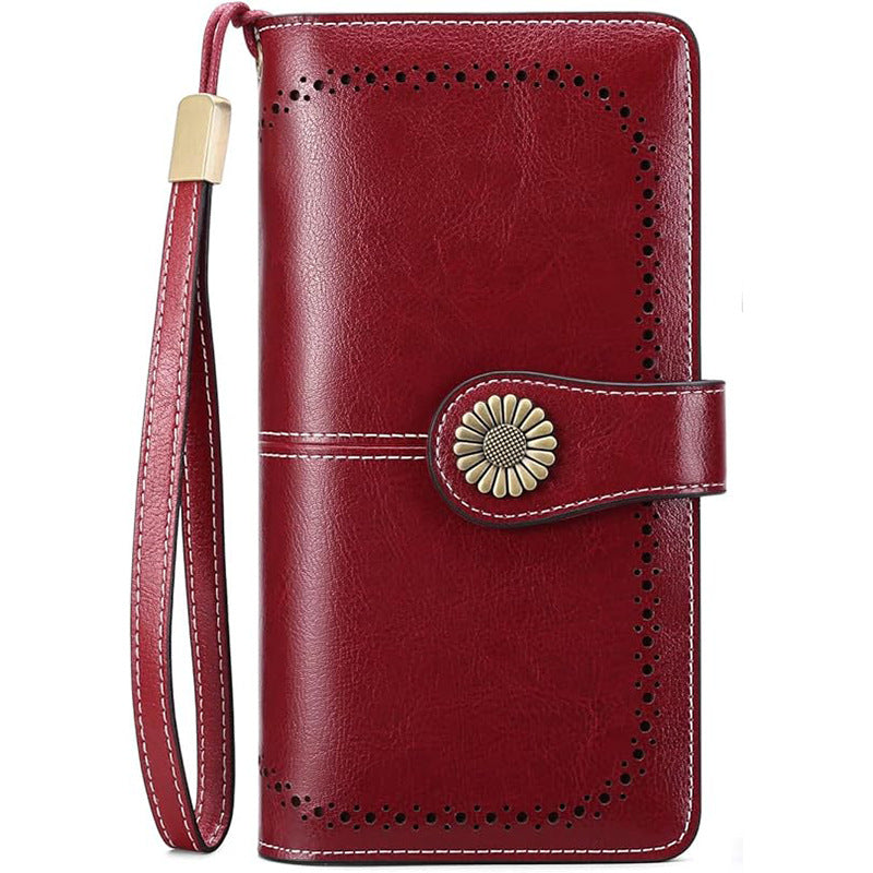 Women's Long Zipper Pu Leather Lady's Handbags