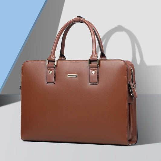 Men's Genuine Leather Business Large Capacity Cowhide Men's Briefcases