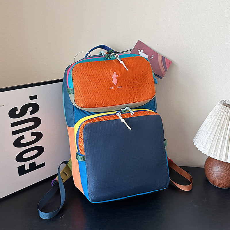 Stitching Contrast Color Ultra Light Dopamine Backpacks