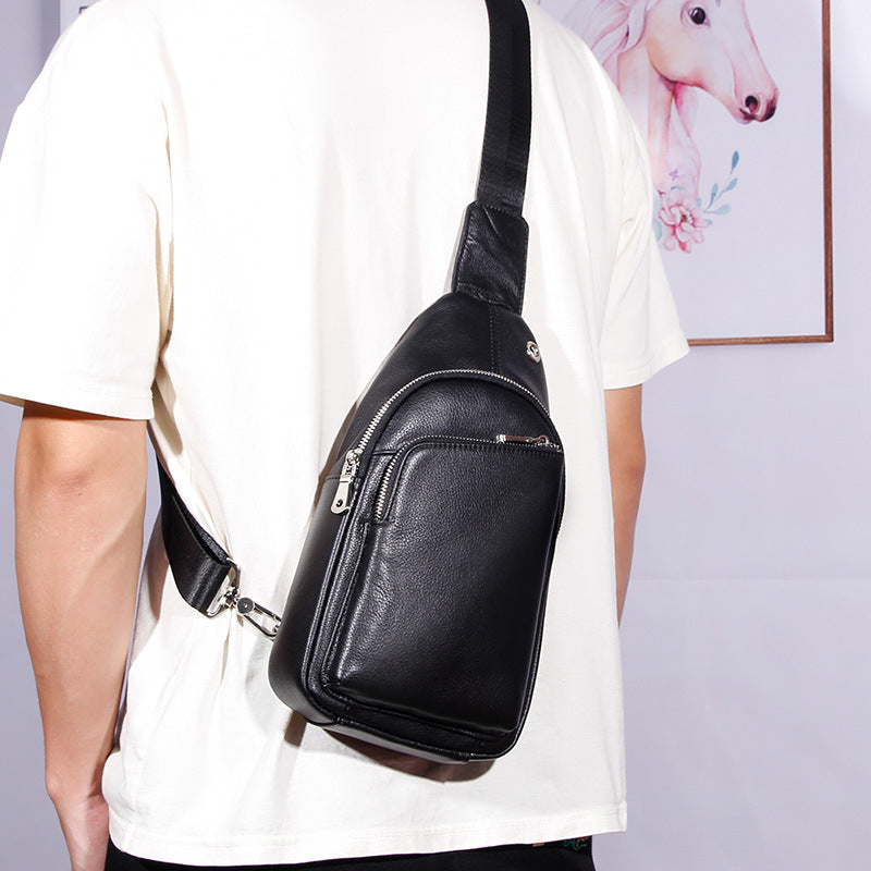 Men's Leather Sport First Layer Cowhide Large Bags
