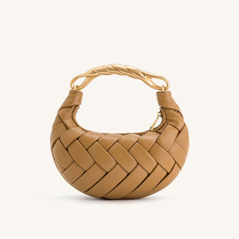 Women's Bird's Nest Woven Portable Genuine Leather Women's Messenger Bag