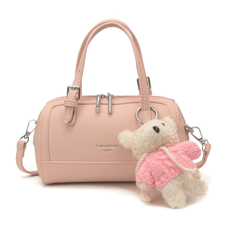 Fashion Litchi Pattern Bowling Design Hand Holding Women's Shoulder Bag