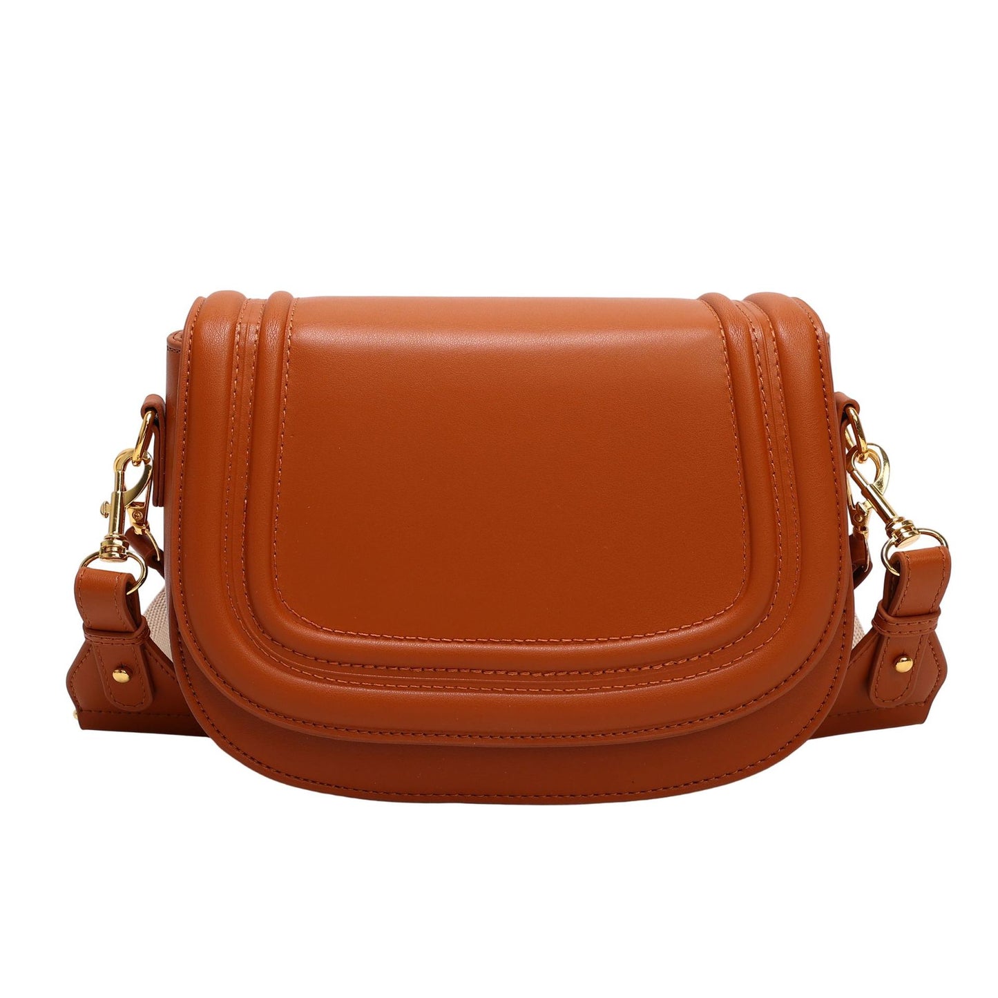Retro Solid Color Saddle Niche Texture Portable Women's Messenger Bag
