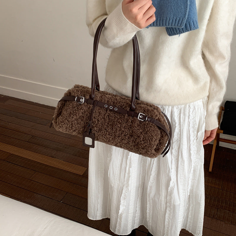 Women's Niche Mori Cute Fashion Plush Large Handbags