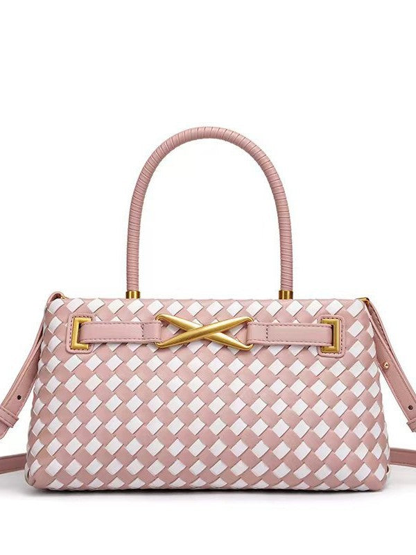 Women's Woven Retro Commuter Trendy Fashion Horizontal Women's Shoulder Bag