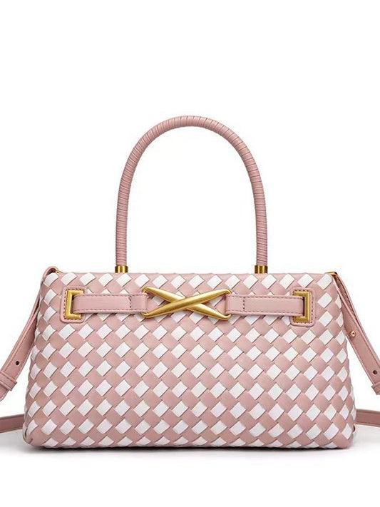 Women's Woven Retro Commuter Trendy Fashion Horizontal Women's Shoulder Bag