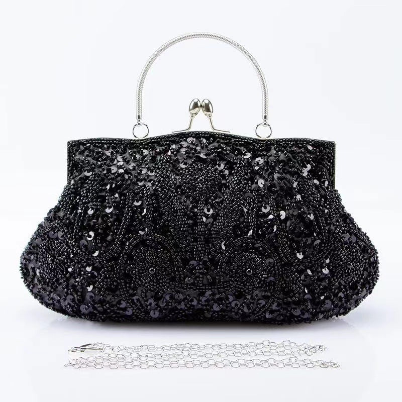Pearl Embroidery Dinner Cheongsam Perfect Match Vintage Bridal Women's Handbag