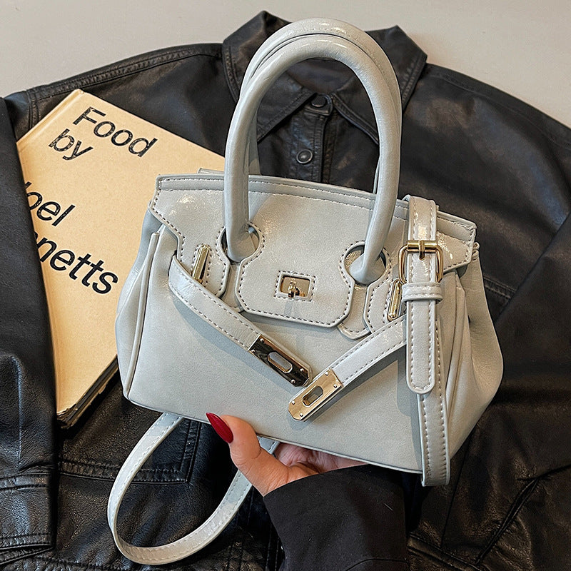 Women's High-grade Design Textured Portable Platinum Kelly Bags