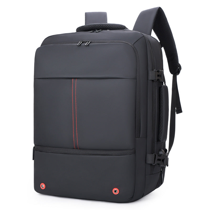 Men's Scalable Large Capacity Computer Black Commuter Business Backpack