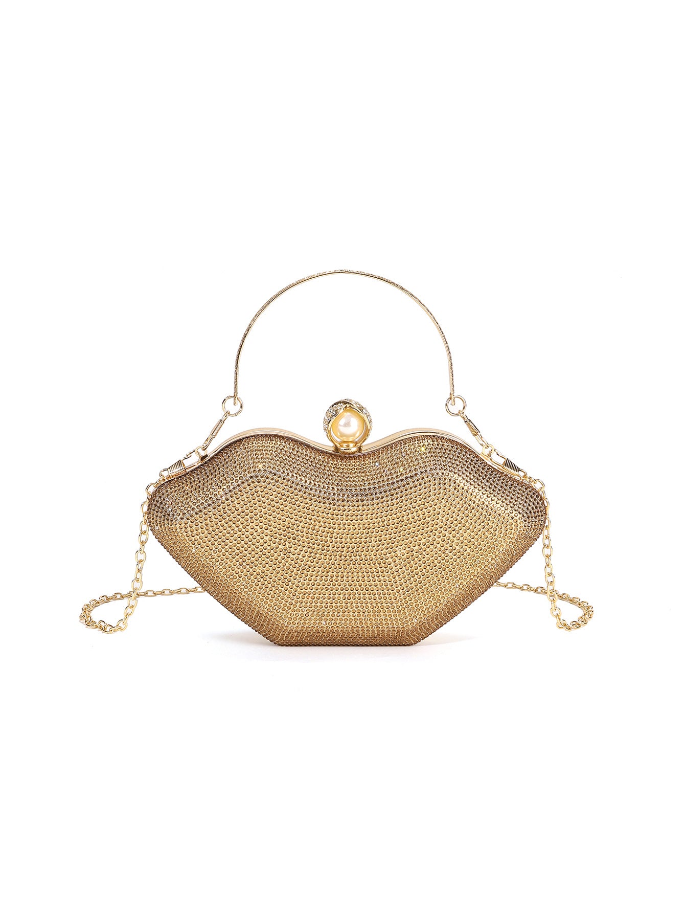 Shiny Rhinestone Lips Personalized Party Funny Valentine's Day Nightclub Dinner Bag