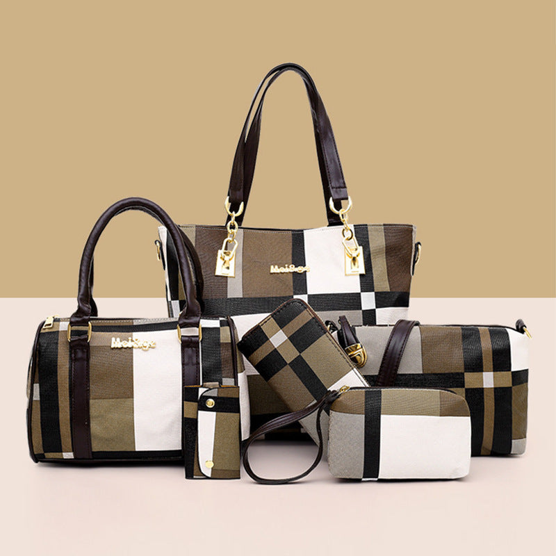 Women's Classic Korean Style Fashion Contrast Color Shoulder Bags