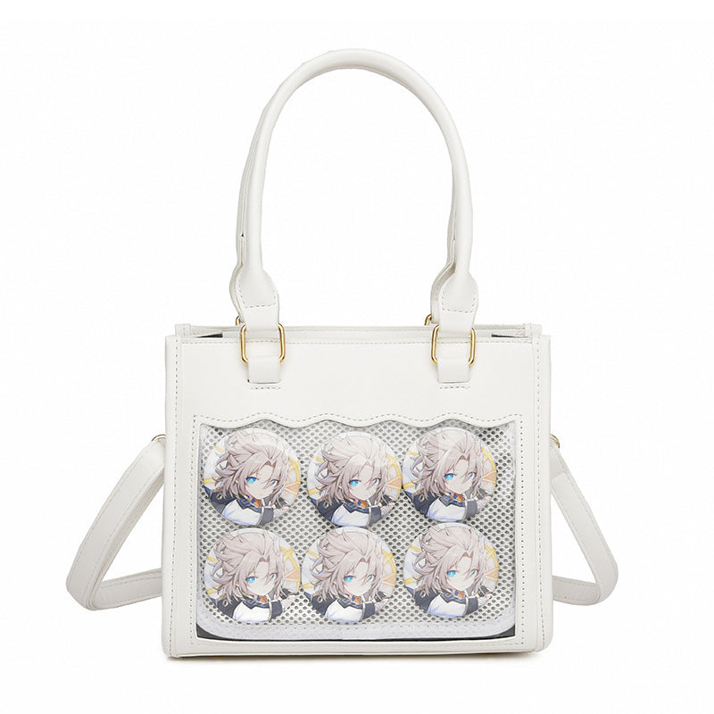 Women's Lace Cartoon Rhombus Style Cute Portable Two-dimensional Grain Women's Handbag