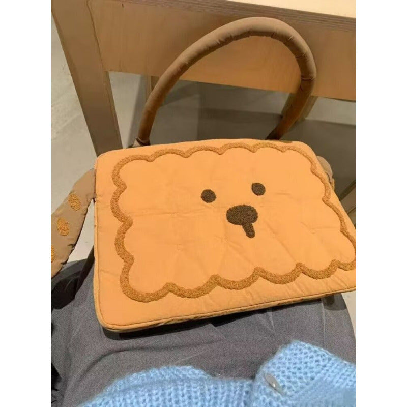 Caramel Biscuit Puppy Computer Versatile Commuter Finished Women's Handbag