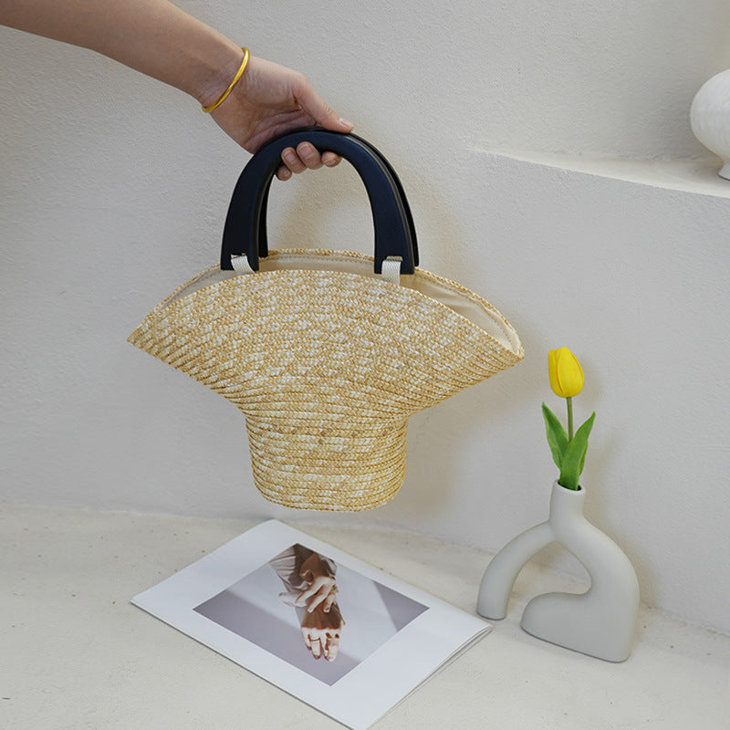 Handmade Fashion Wood Woven Female Seaside Vacation Style Women's Handbag
