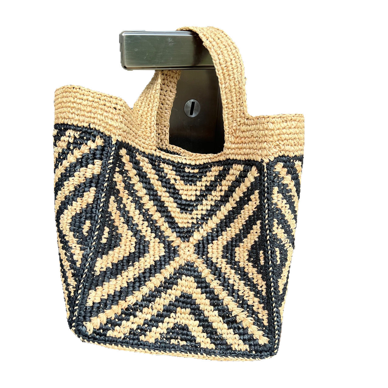 Women's Crocheting Mixed Color Stripe Large Capacity Women's Handbag