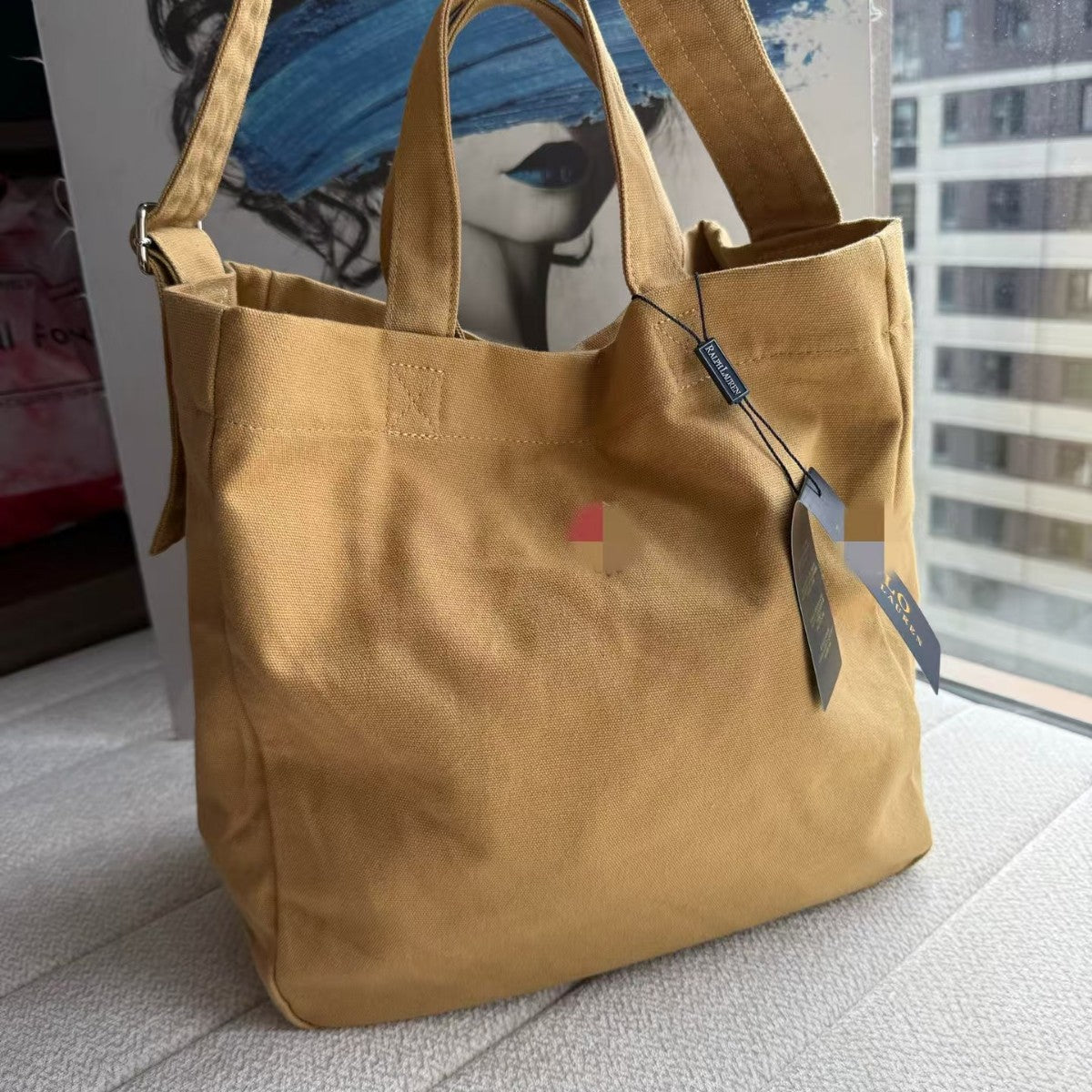 Women's Canvas Reticule Simple Storage Solid Color Retro Women's Messenger Bag