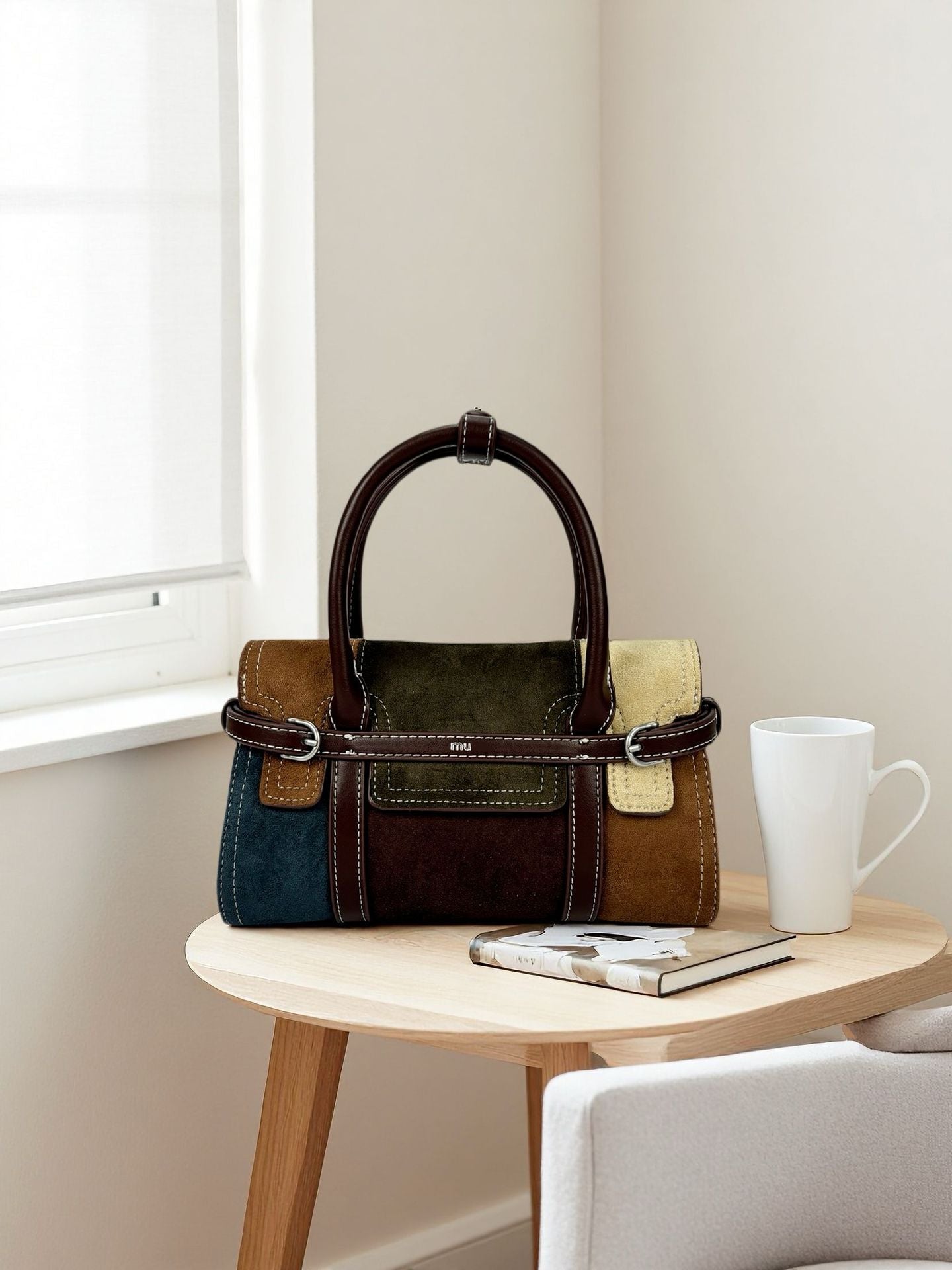 Color Matching Portable Flannel Female Minority Women's Messenger Bag