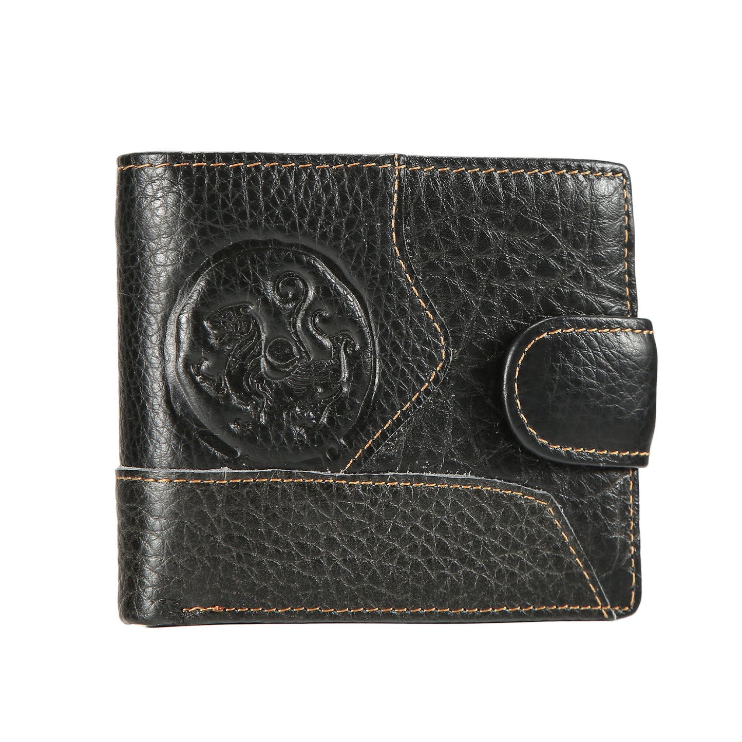 Cowhide Leather Retro Classic Folding Creative Embossed Coin Purses