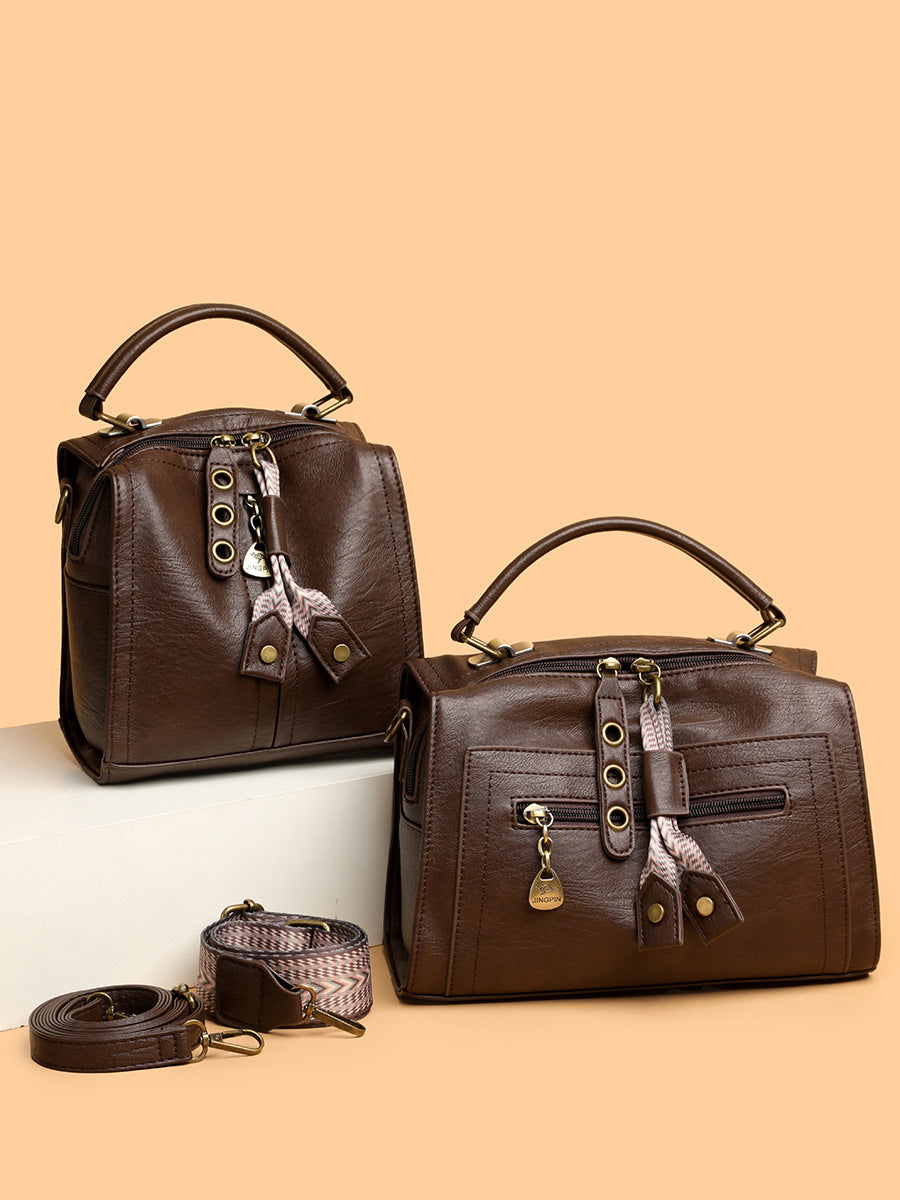 Women's Winter Fashion Soft Leather Pillow Women's Messenger Bag