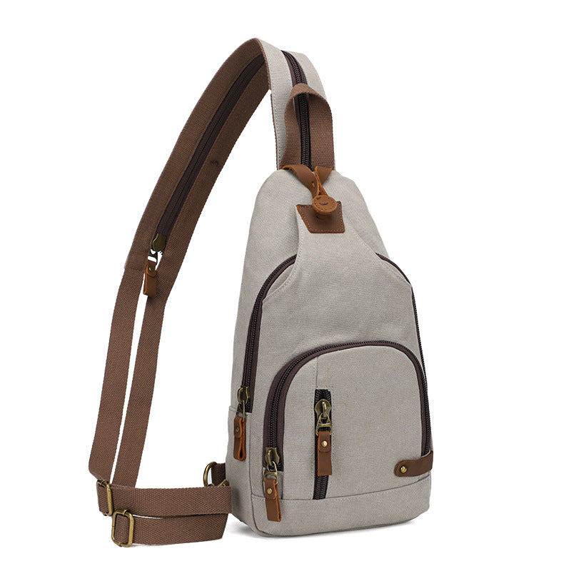 Men's Trend Canvas Multifunctional Niche One Two Men's Chest Bag