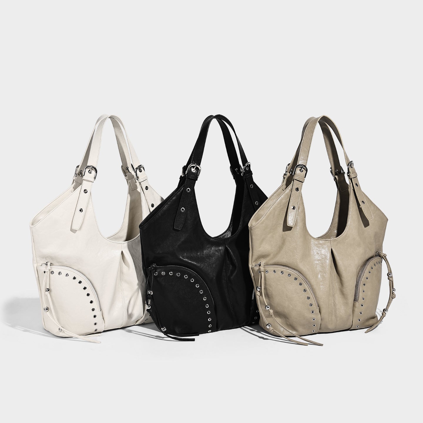 Retro Rivet Motorcycle Female Design Sweet Spicy Style One Bags