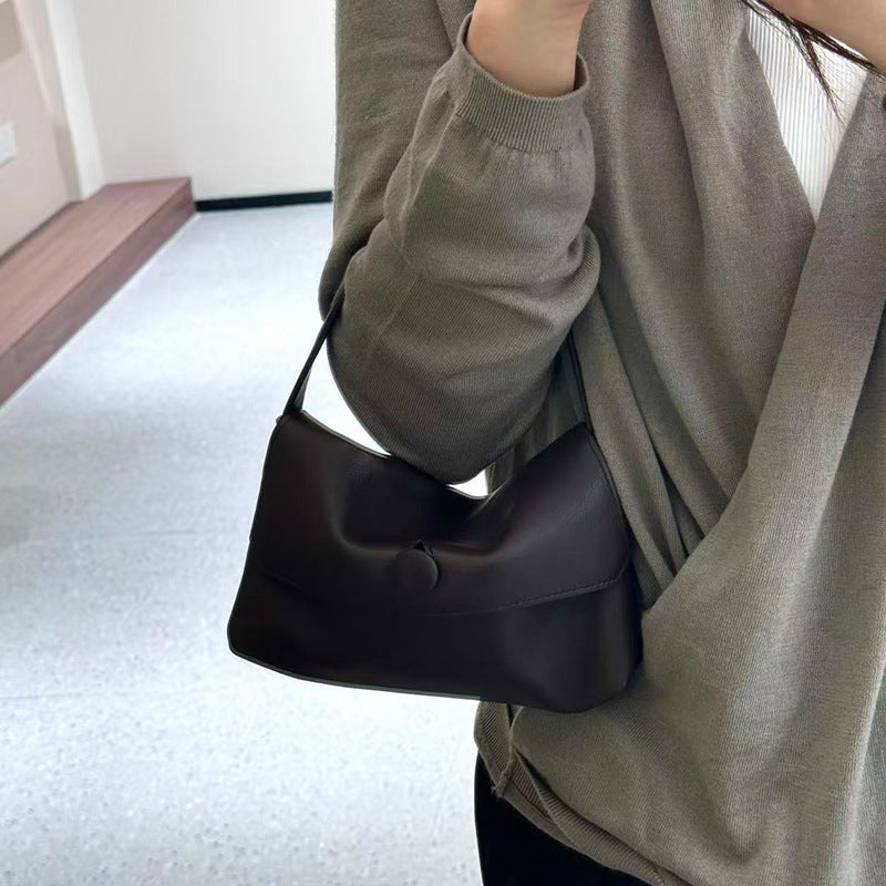 Women's Cashmere Suede Button Simple Mobile Portable Phone Bags