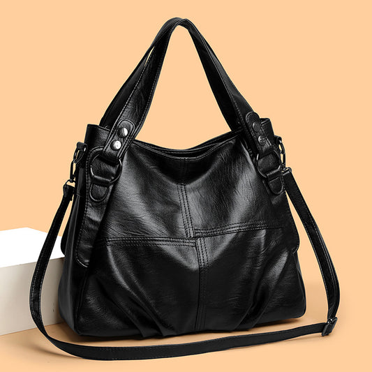 Women's High-grade Stitching Simple High Quality Big Shoulder Bags