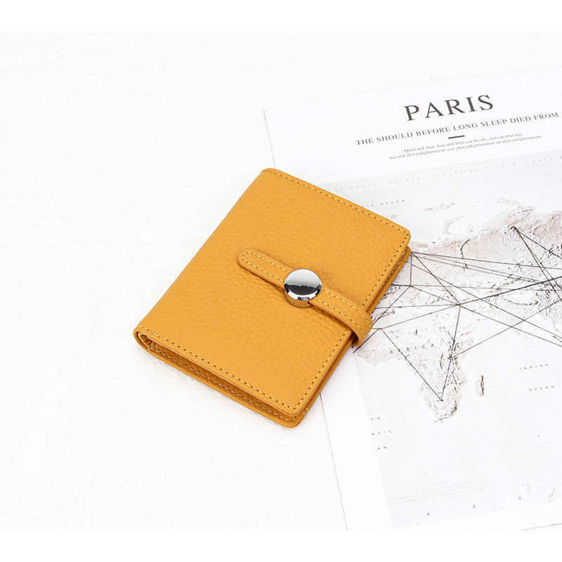 Women's First Layer Cowhide Short Trendy Genuine Leather Coin Purses