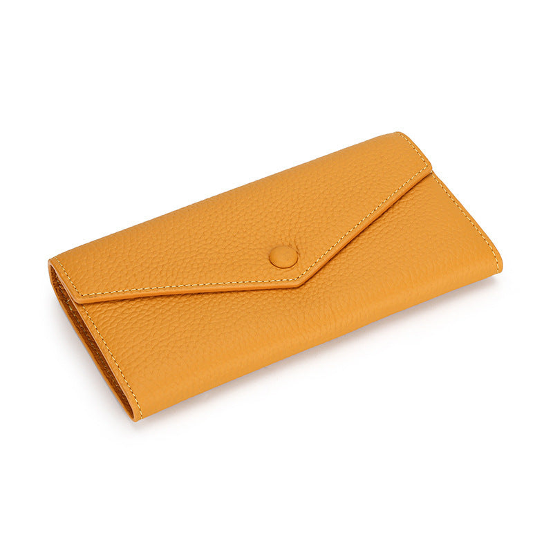 Women's Full Cowhide Long Large Capacity Genuine Ladies Wallet