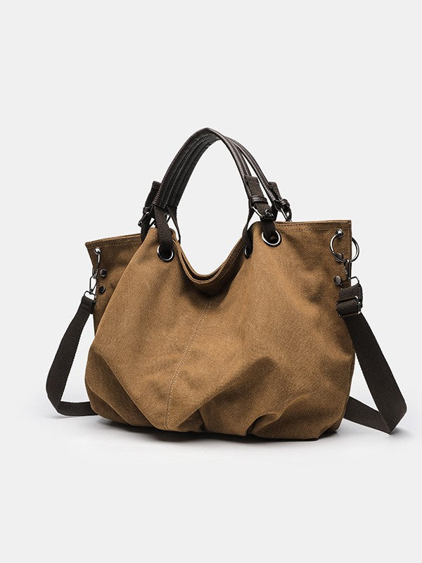 Women's Commuter Lazy Style Large Capacity Canvas Tote Bag