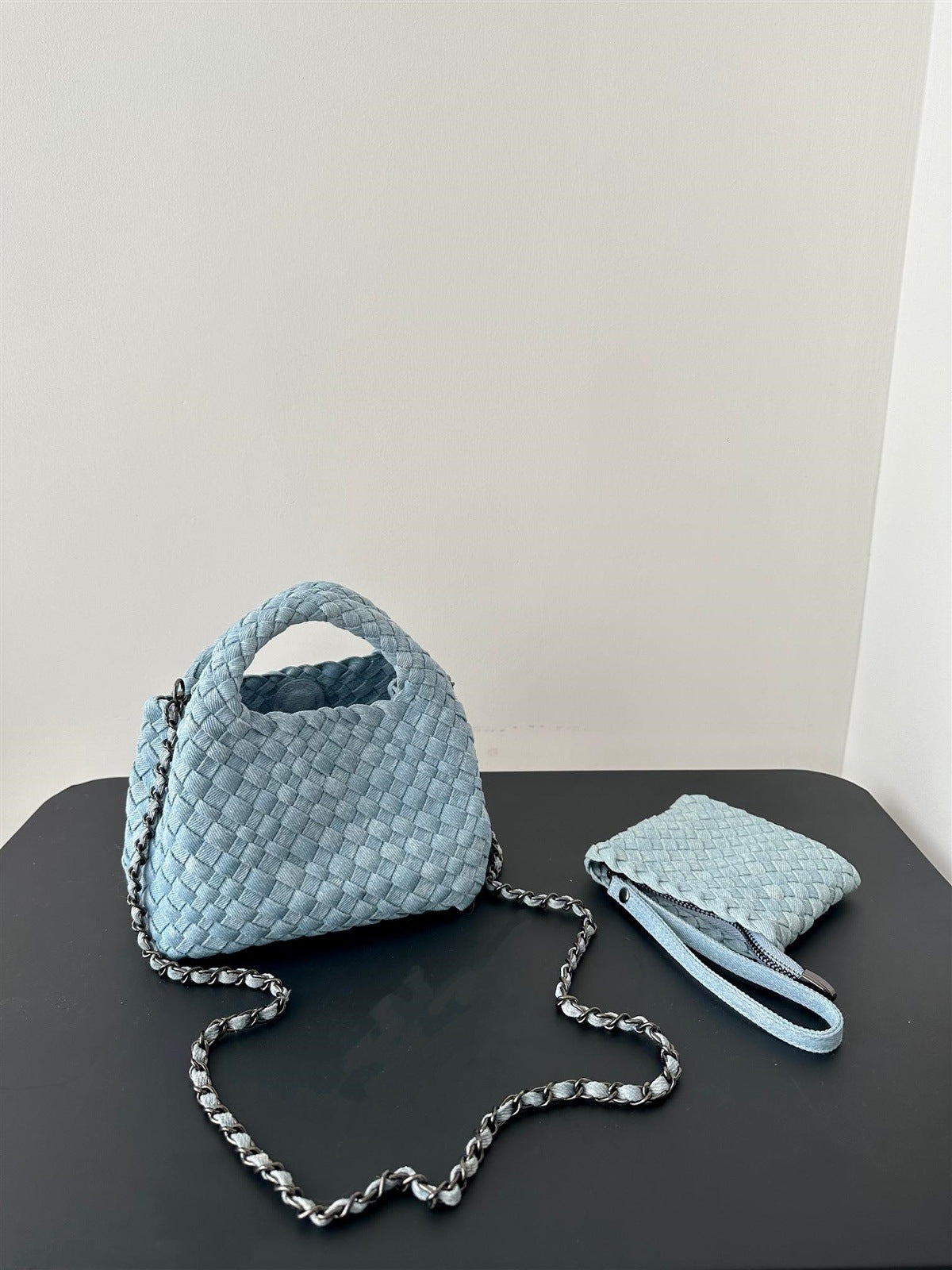 Denim Woven Large Capacity High-grade Hand-held Underarm Cross Women's Shoulder Bag