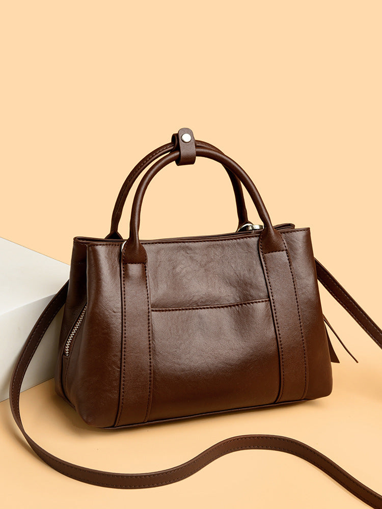 Women's Large Capacity Totes First Layer Cowhide Leather Women's Handbag