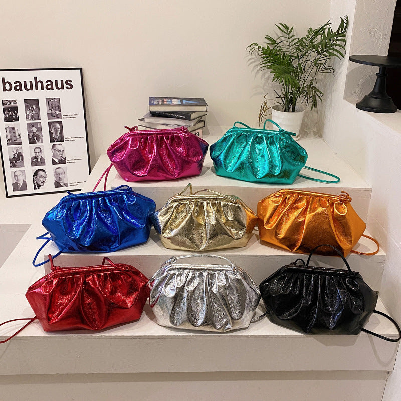 Textured Shell Autumn Advanced Texture Clip Pleated Bags