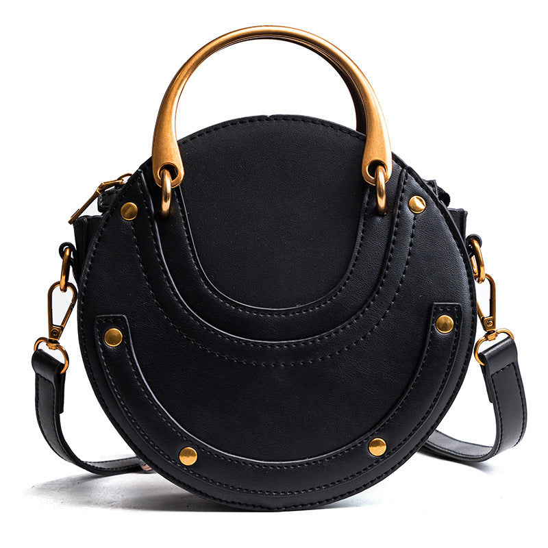 Women's Round Fashion One Matte Stitching Women's Shoulder Bag