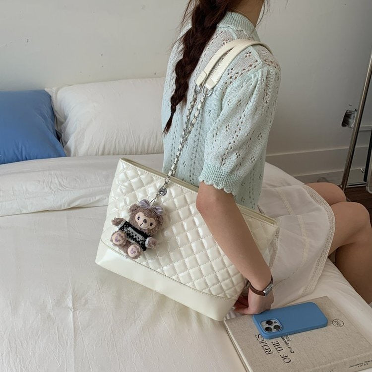 Women's Simple Solid Color Large Capacity Stylish Good Texture Leisure Backpack