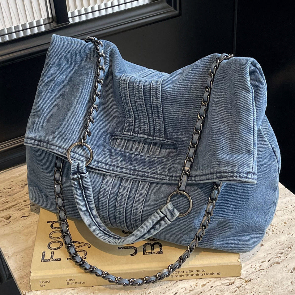 Unique Large Capacity Commuter Retro Denim Tote Bags
