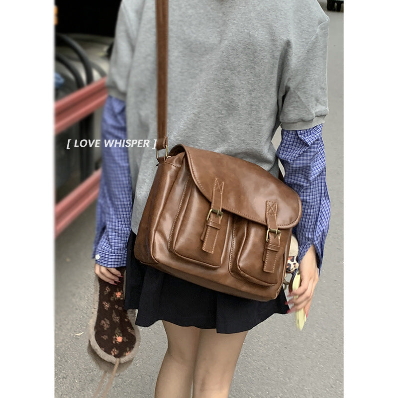 Women's British College Style Autumn Vintage Large Women's Messenger Bag