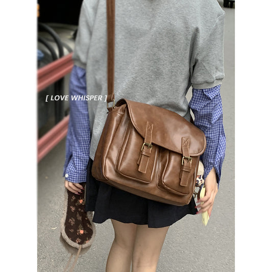 Women's British College Style Autumn Vintage Large Women's Messenger Bag