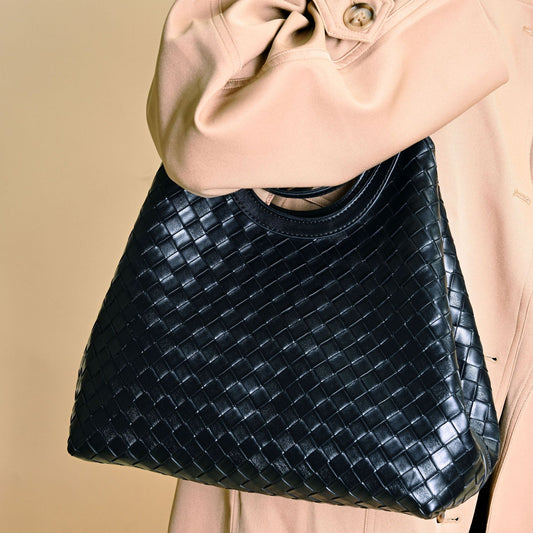 Brown Woven Embossed Fashion Large Capacity With Tote Bag