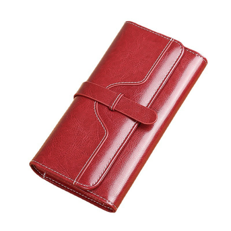 Women's Long Genuine Leather Simple Versatile Large Capacity One Soft Purses